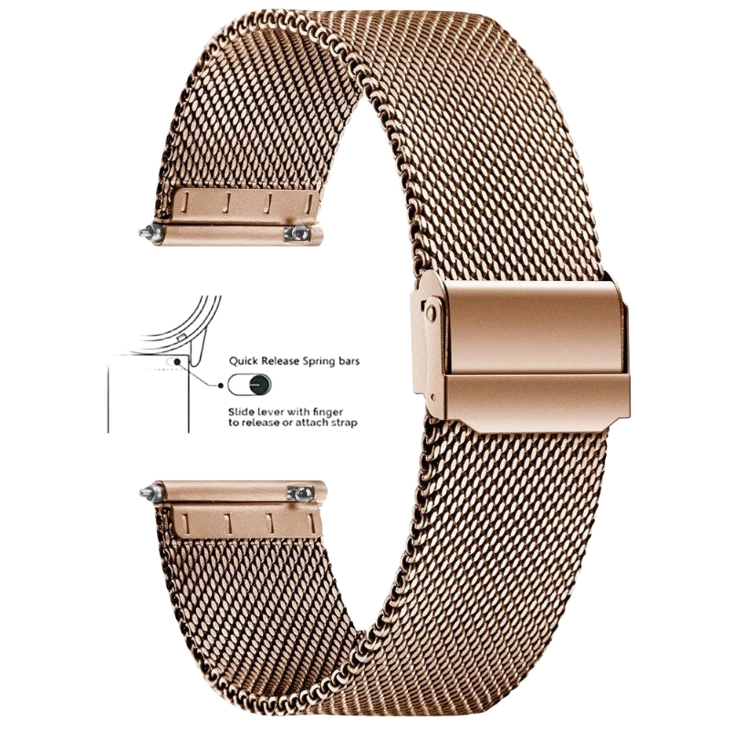 Bracelet Maille Milanaise Pulzena Rose Or 20 mm