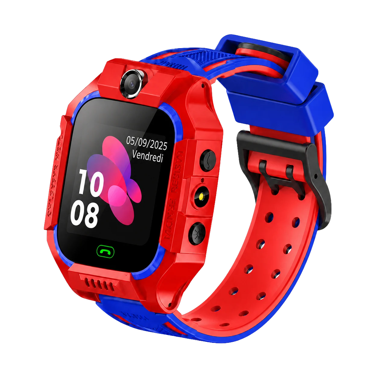 Montre connectée enfant GPS SOS Pulzena Kito rouge bleu