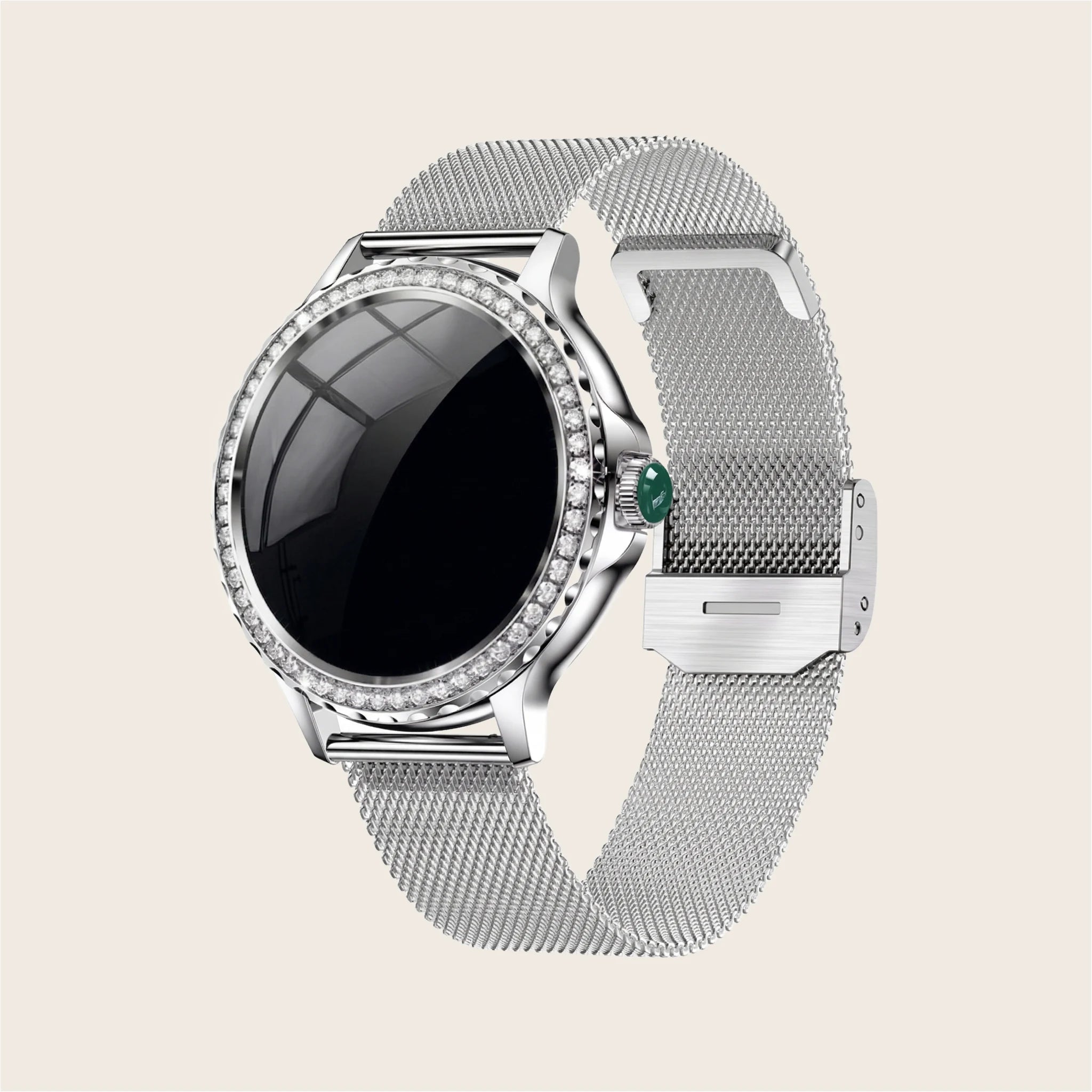 Montre connectée femme Élégante Pulzena Elva Bracelet Maille Argent