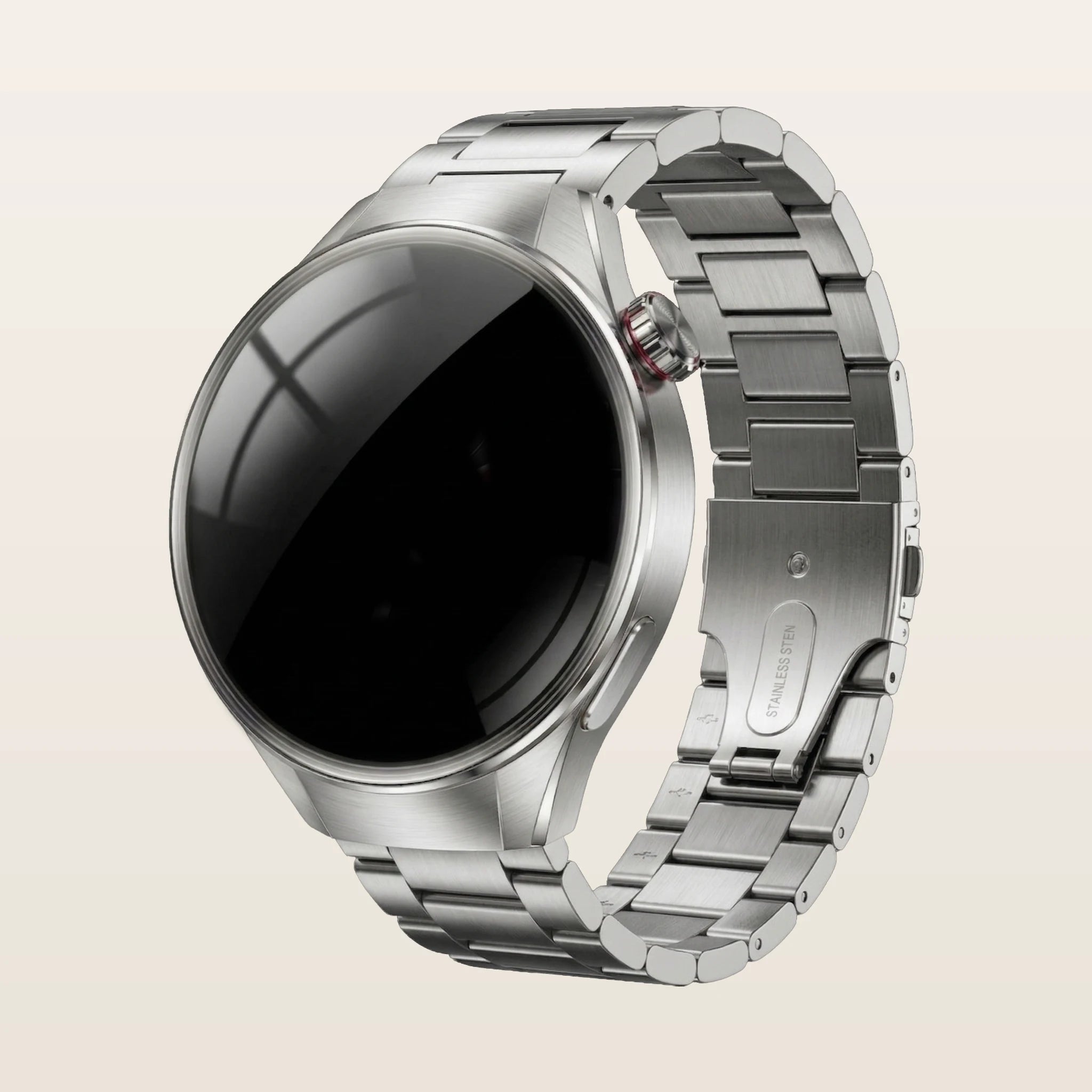 Montre connectée GPS grand écran Pulzena Orbix bracelet acier argent