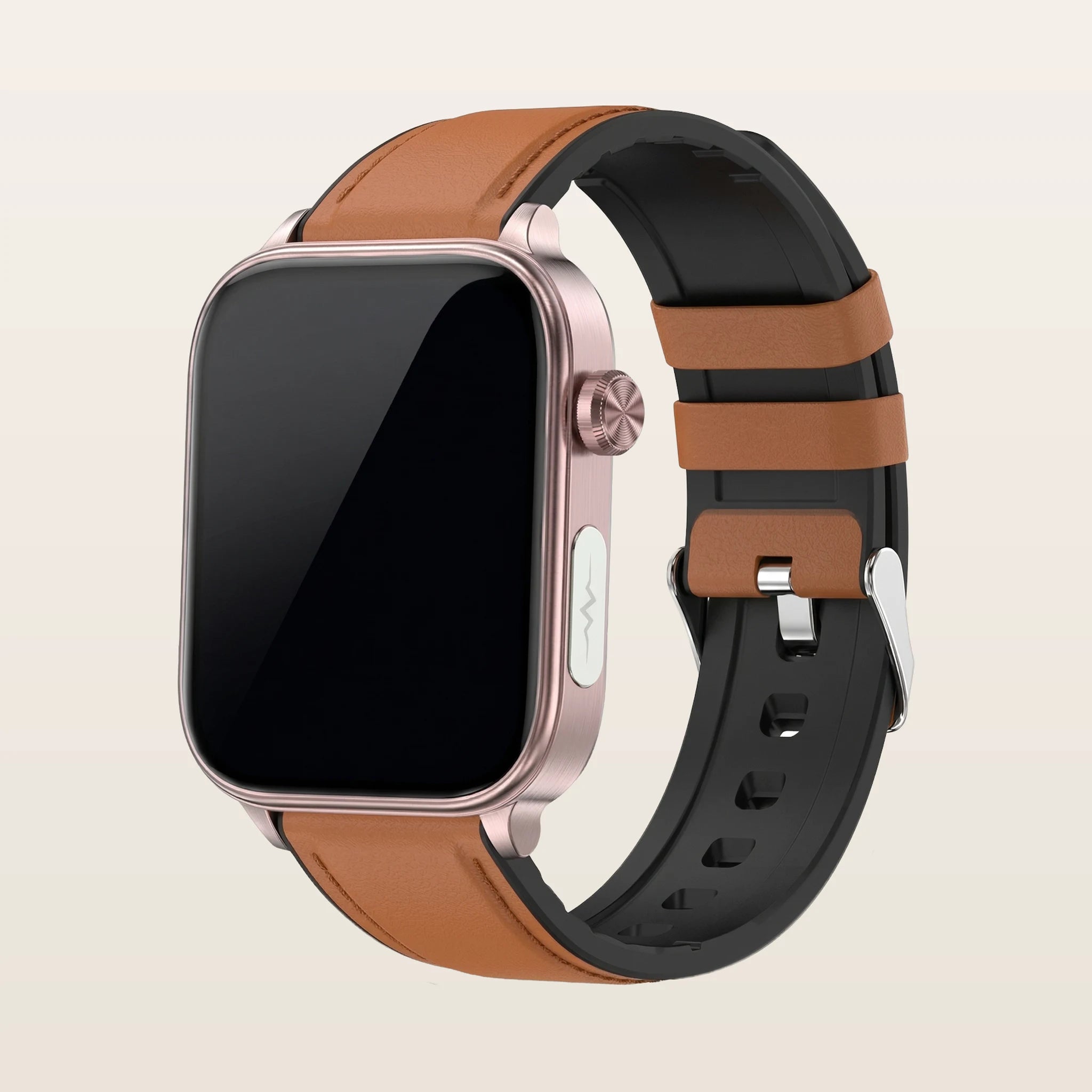 Montre connectée santé ECG Pulzena Korda bracelet cuir marron
