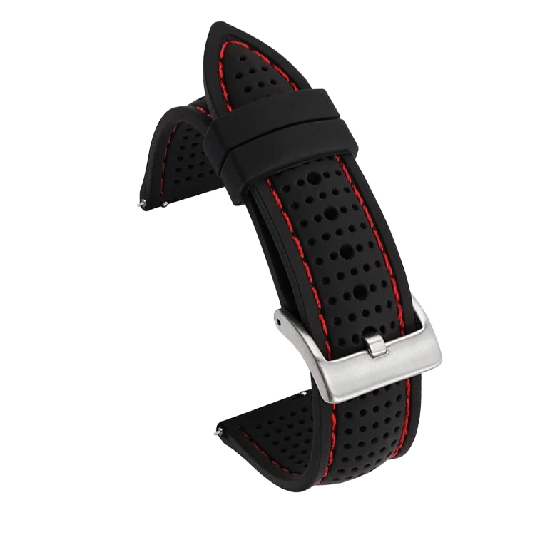 Bracelet Silicone Pulzena Noir Red 20 mm