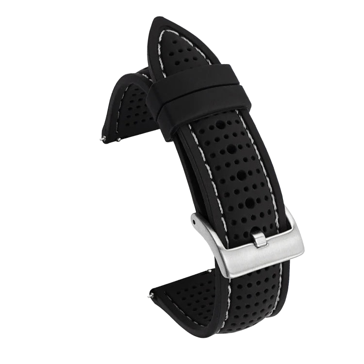 Bracelet Silicone Pulzena Noir Blanc 20 mm