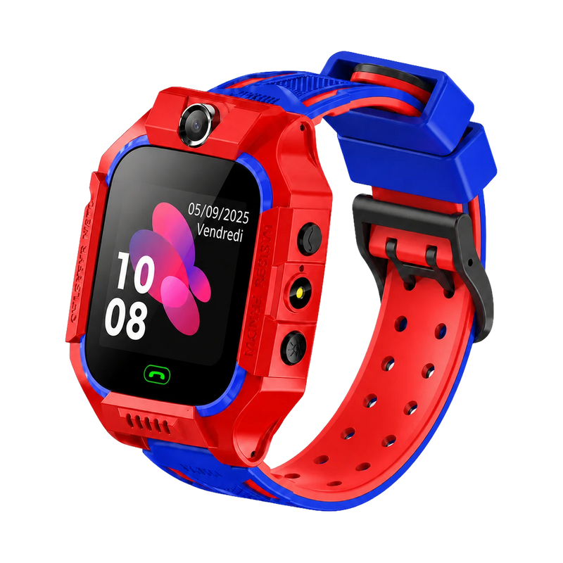 Montre connectée enfant GPS SOS Pulzena Kito rouge bleu