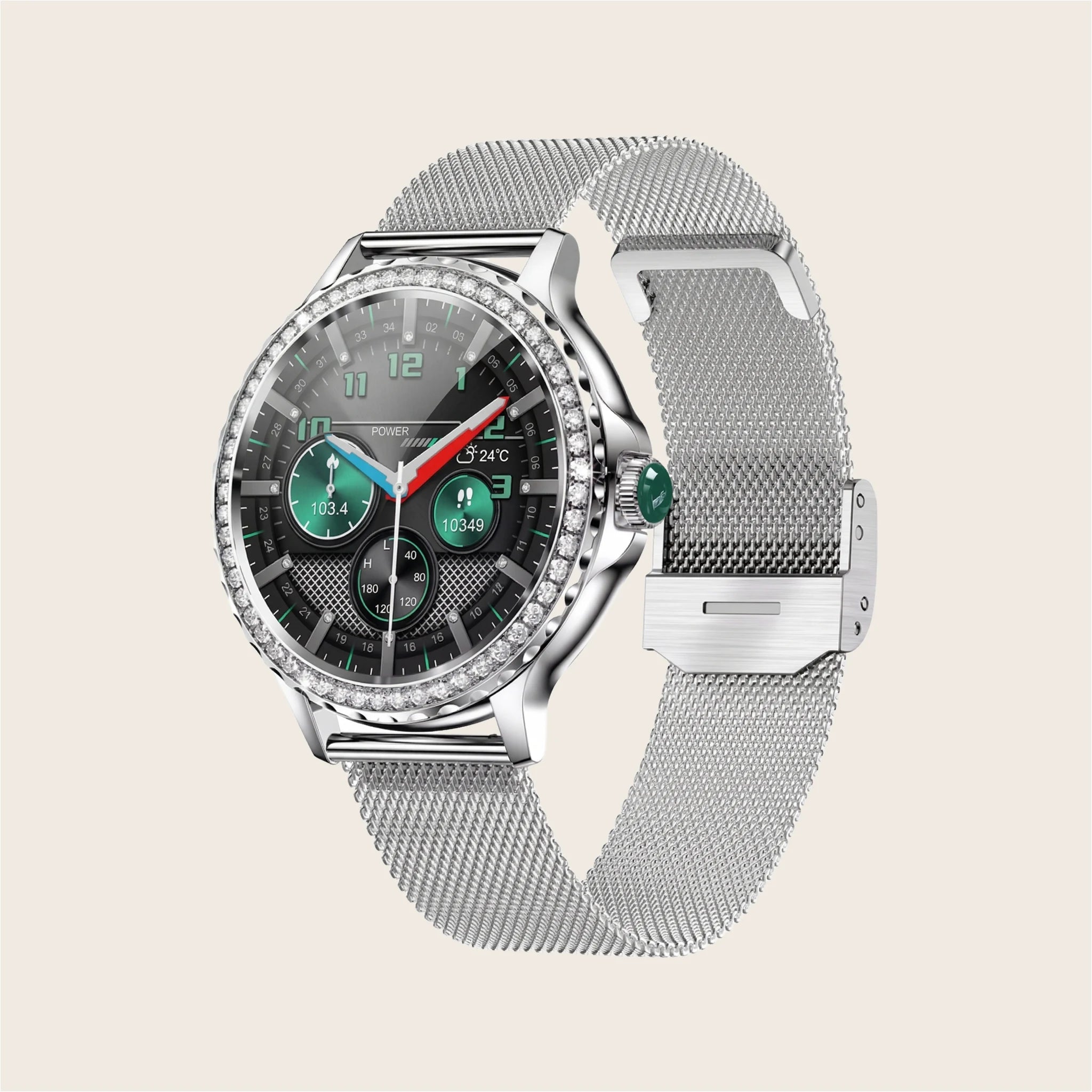 Montre connectée femme Pulzena Elva Bracelet Maille Argent