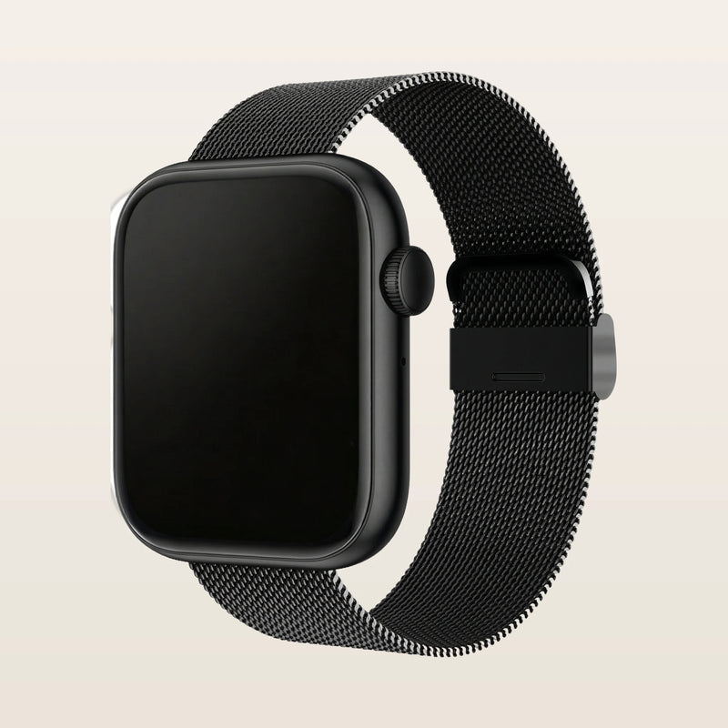 Montre connectée femme sport Pulzena Vexo bracelet maille noir