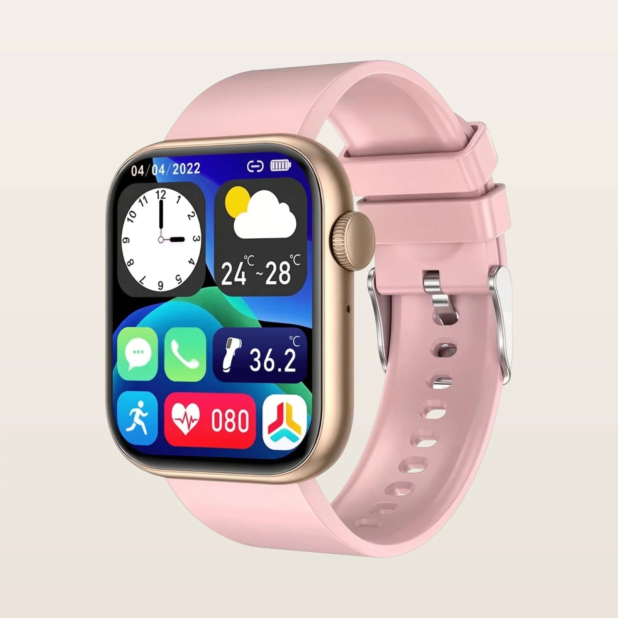 Montre connectée femme sport Pulzena Vexo silicone rose