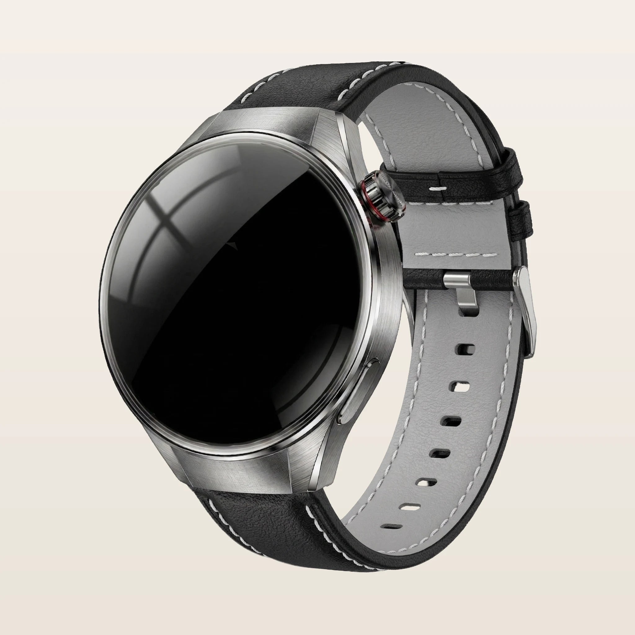 Montre connectée GPS grand écran Pulzena Orbix bracelet cuir noir