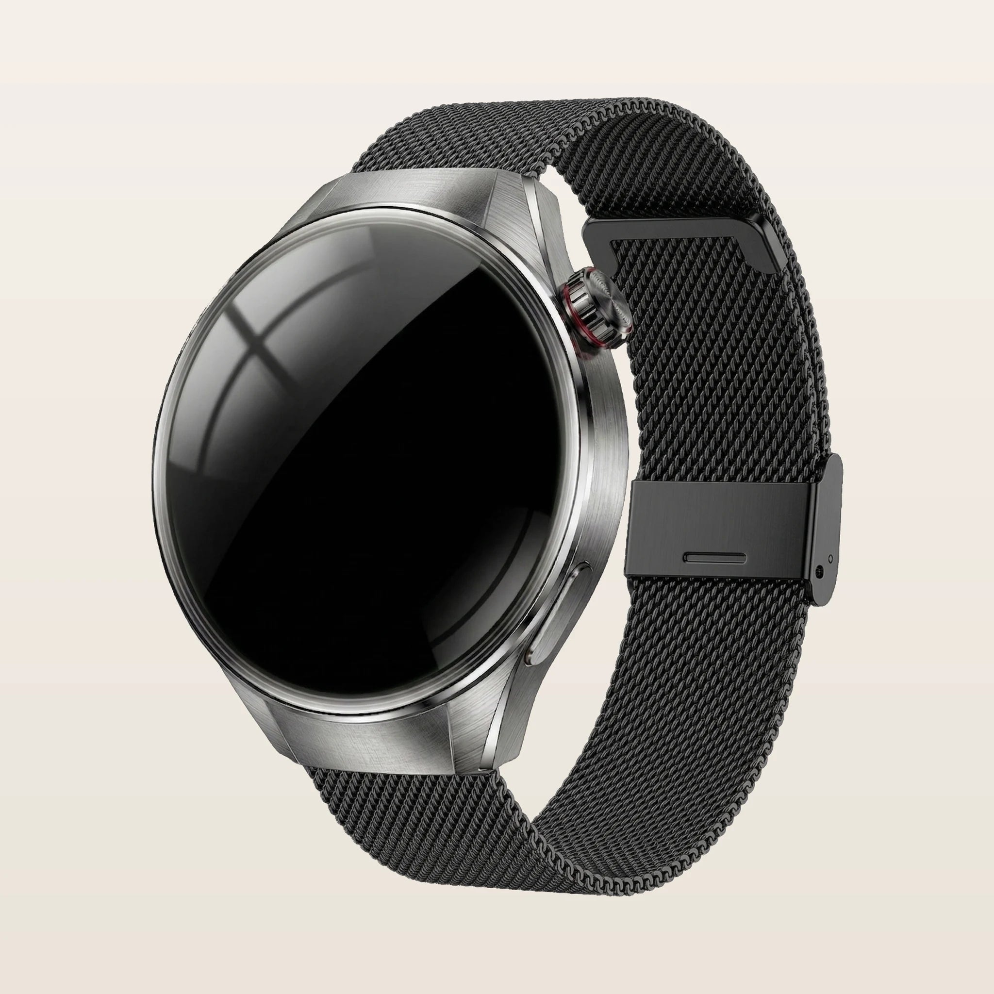 Montre connectée GPS grand écran Pulzena Orbix bracelet maille noir