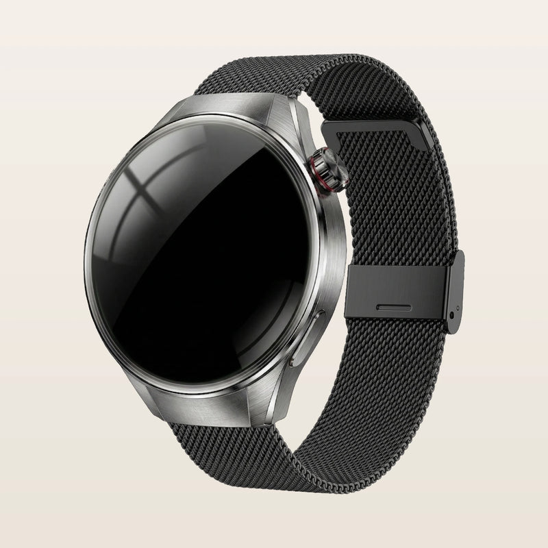 Montre connectée GPS grand écran Pulzena Orbix bracelet maille noir