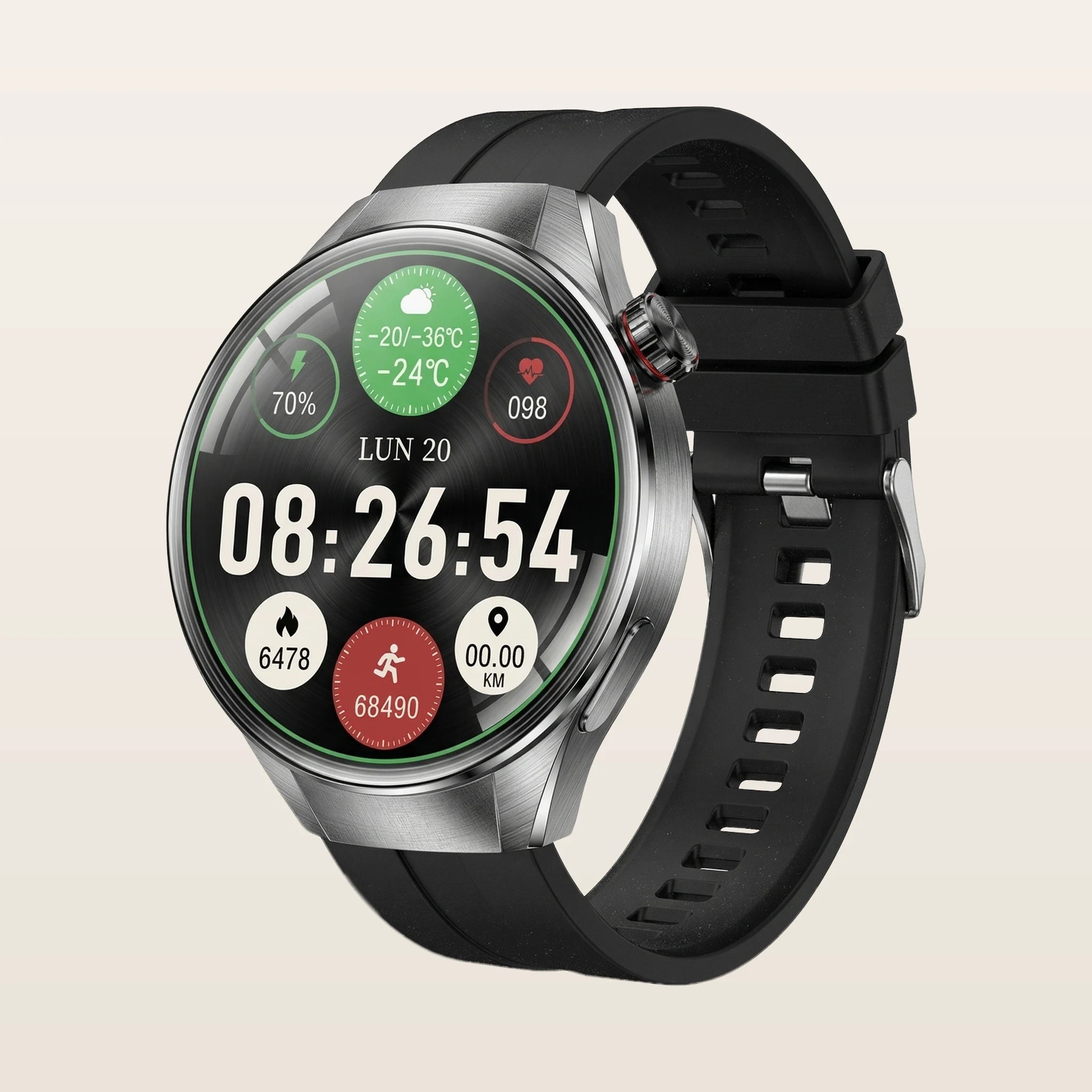 Montre connectée GPS grand écran Pulzena Orbix noir écran