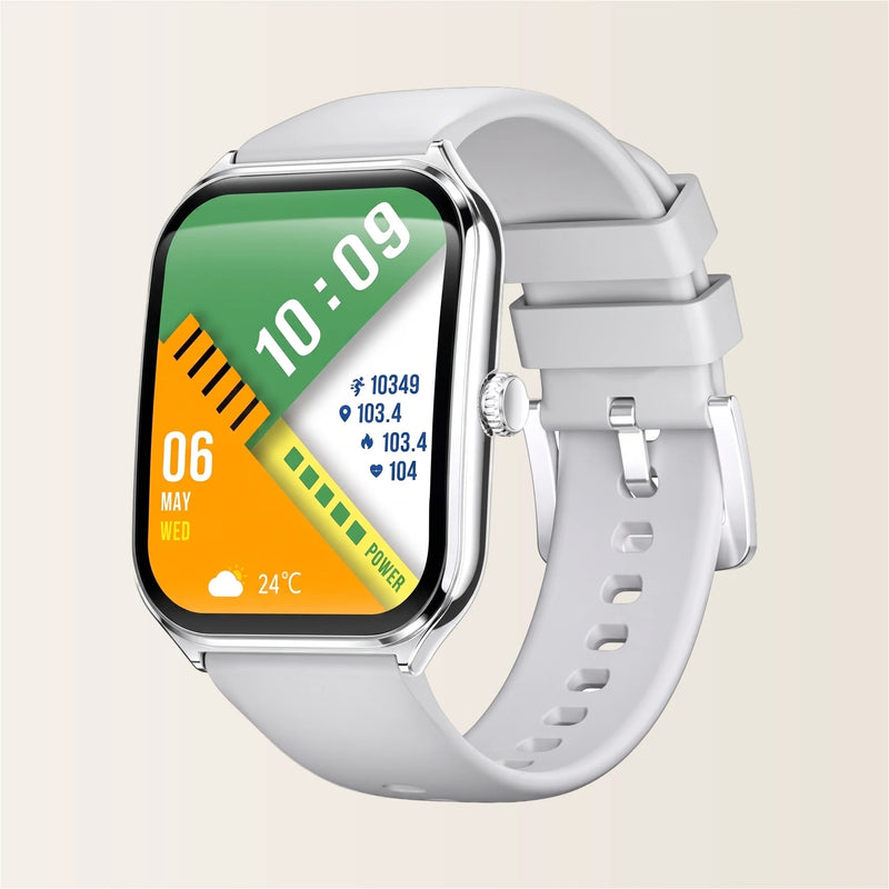 Montre connectée homme femme Élégante Pulzena Qord silicone blanc