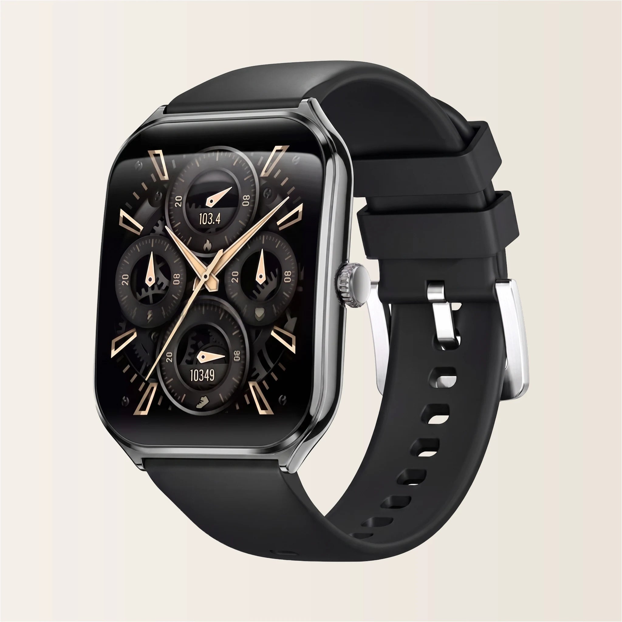 Montre connectée homme femme Élégante Pulzena Qord silicone noir
