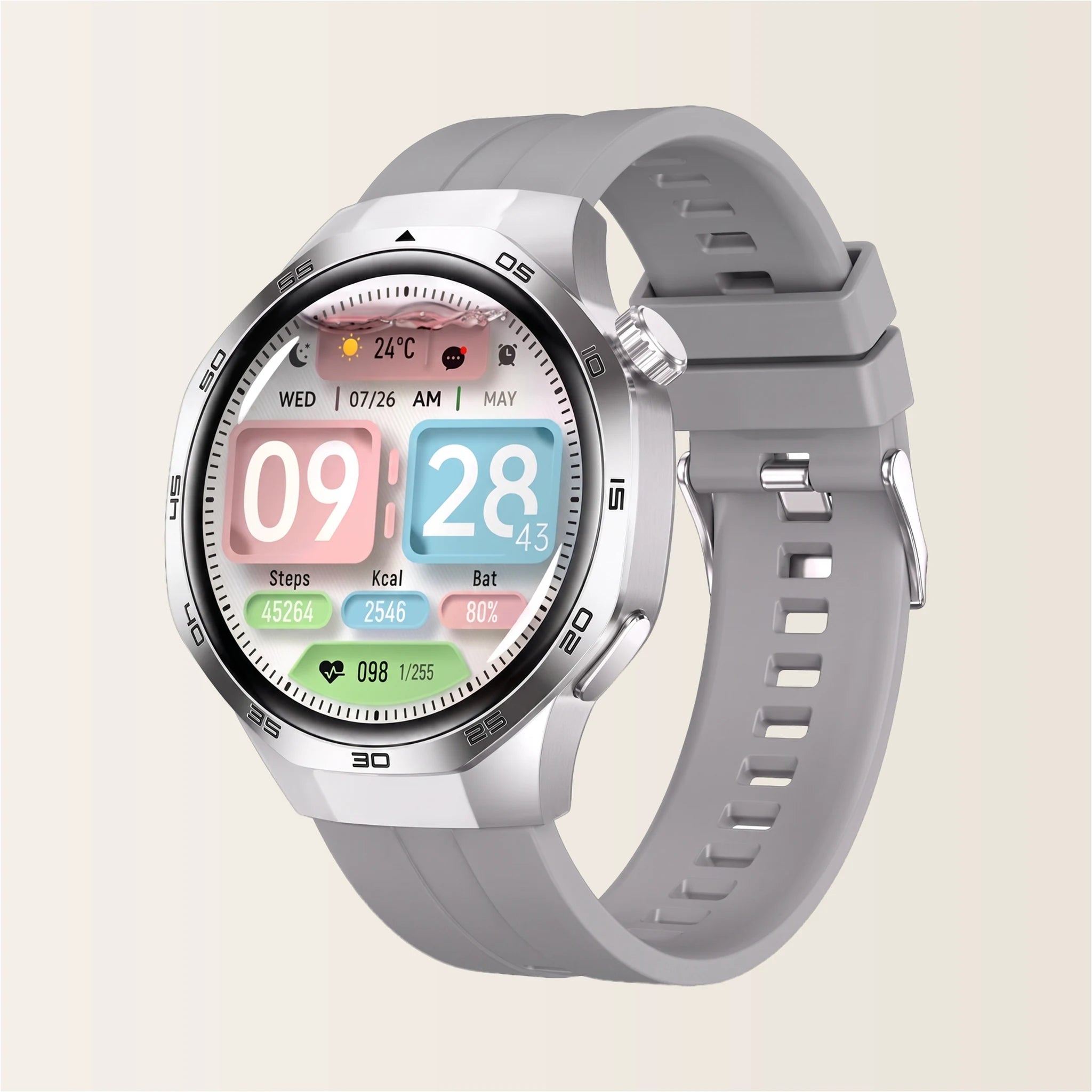 Montre connectée homme Sport Pulzena Strek argent