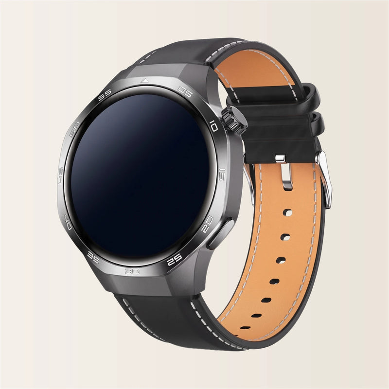 Montre connectée homme Sport Pulzena Strek Bracelet Cuir noir