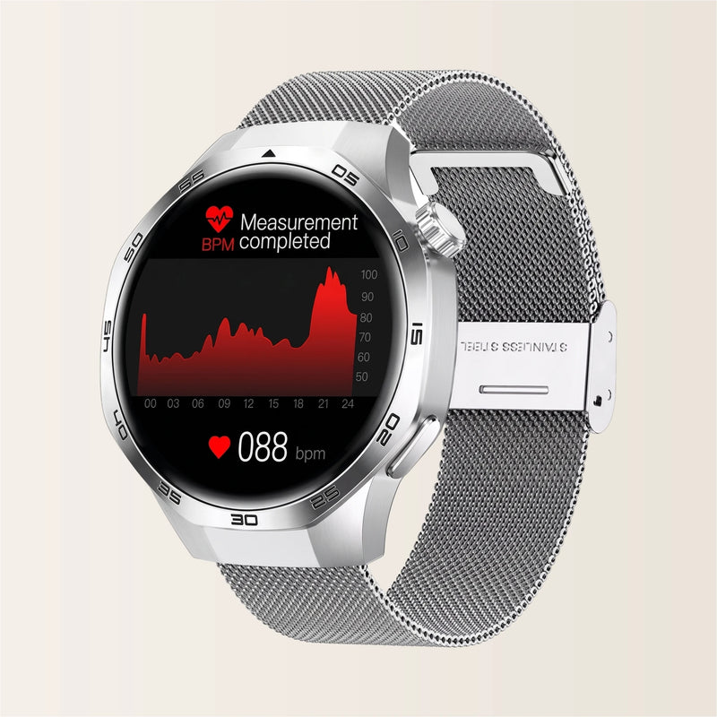 Montre connectée homme Sport Pulzena Strek Bracelet Maille argent
