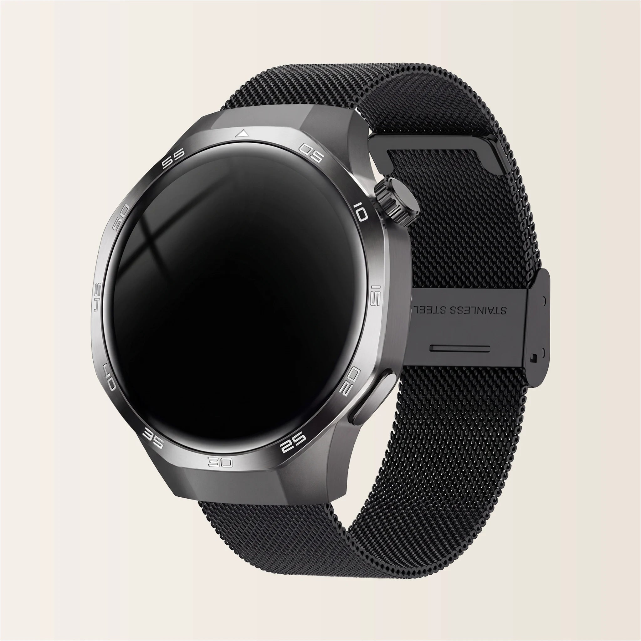 Montre connectée homme Sport Pulzena Strek Bracelet Maille noir