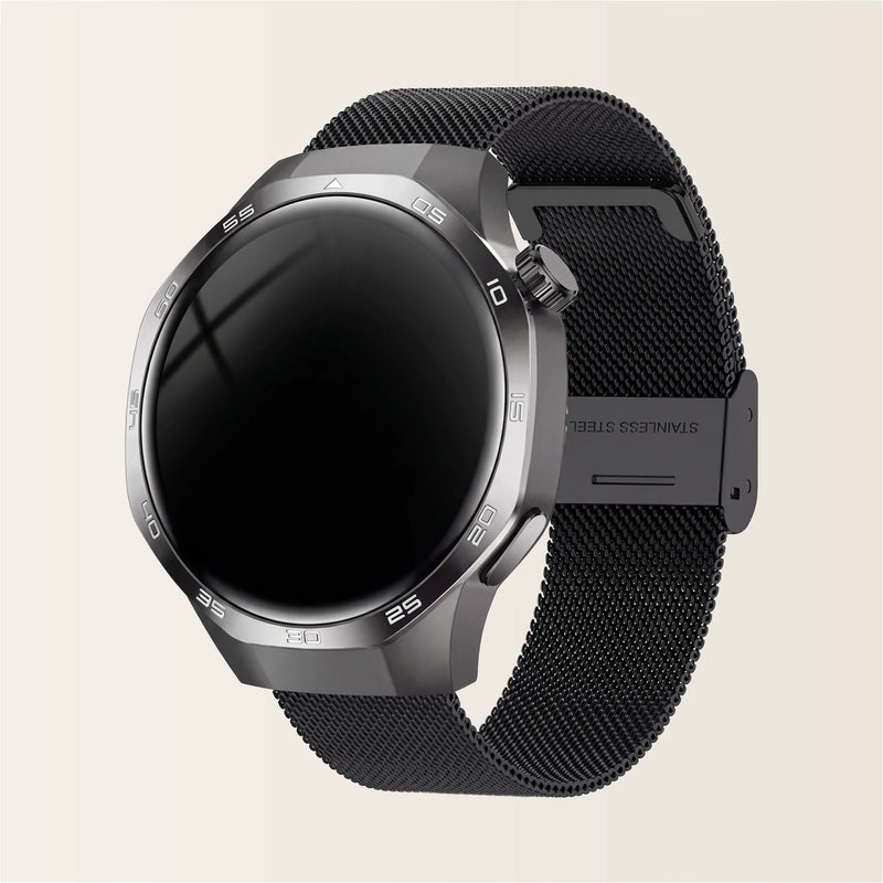 Montre connectée homme Sport Pulzena Strek Bracelet Maille noir