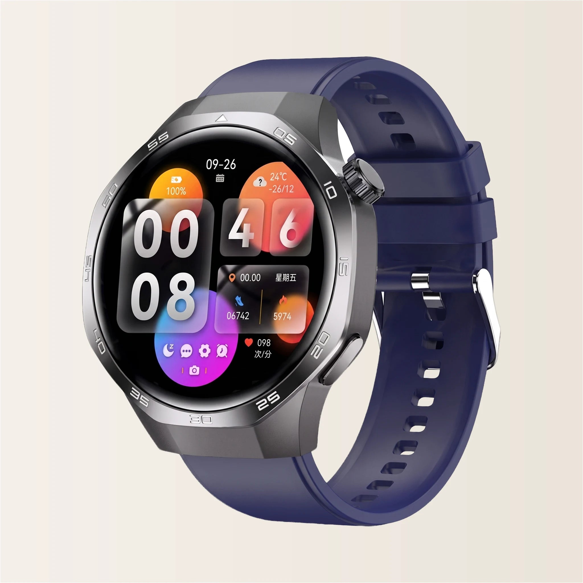 Montre connectée homme Sport Pulzena Strek noir bleu