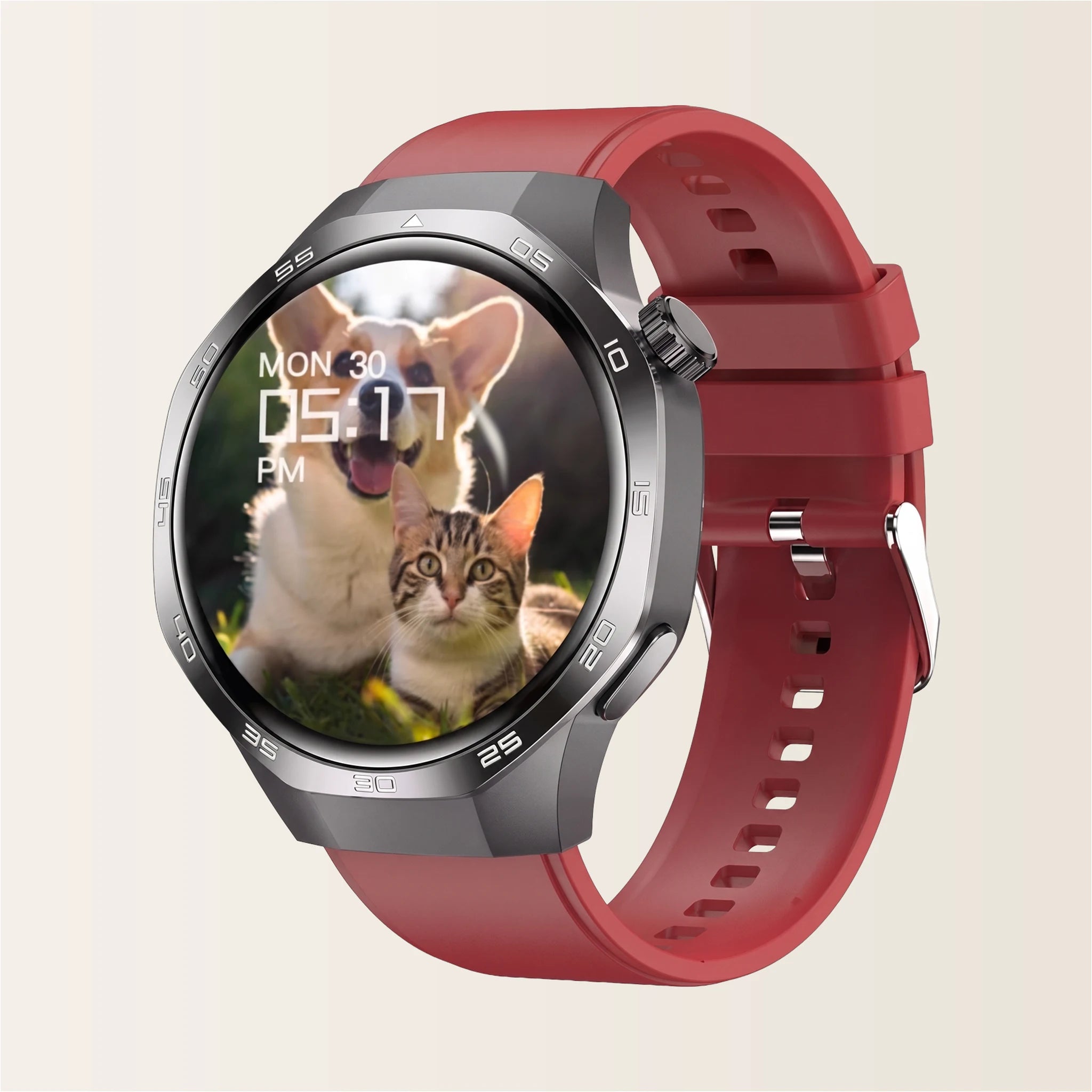 Montre connectée homme Sport Pulzena Strek noir rouge