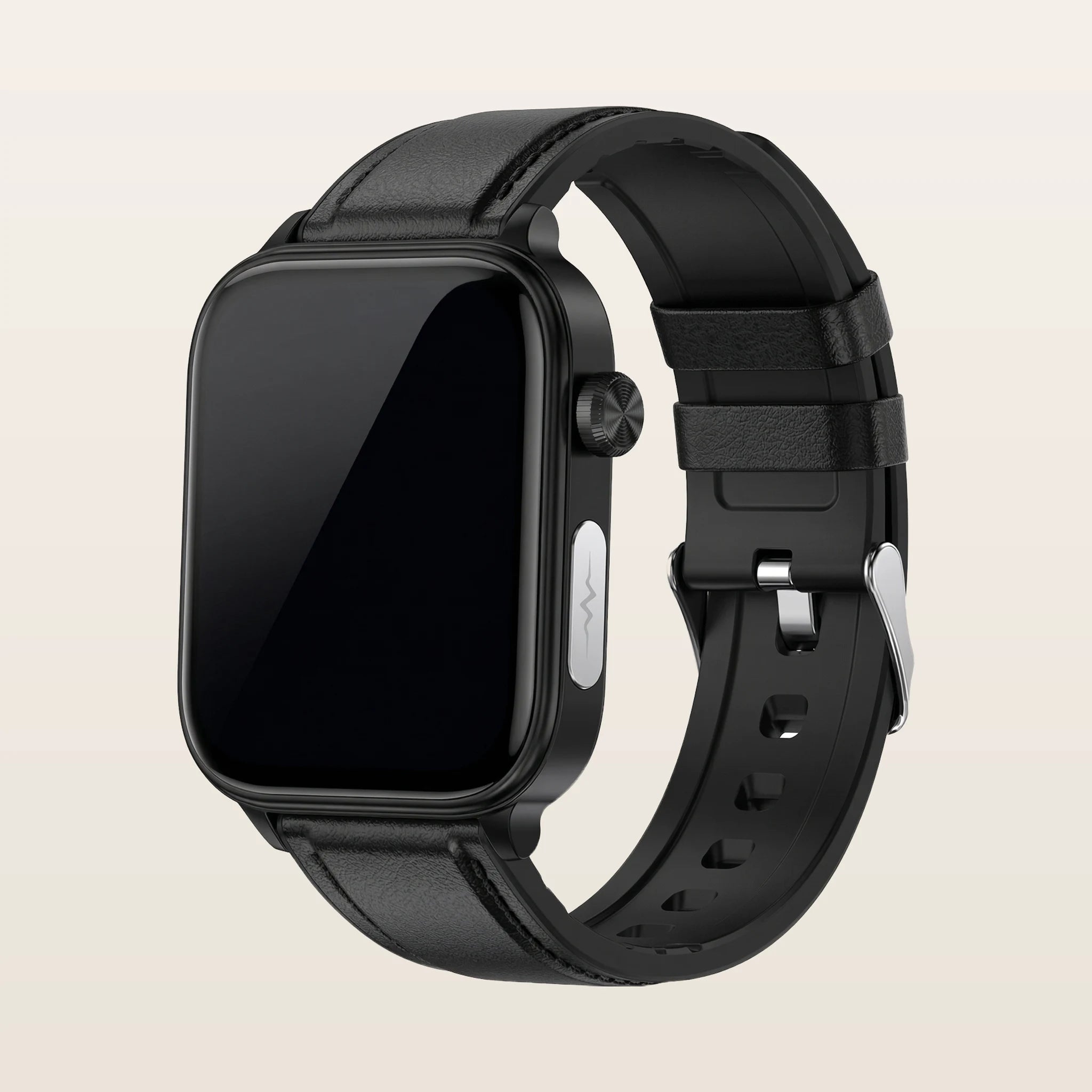 Montre connectée santé ECG Pulzena Korda bracelet cuir noir