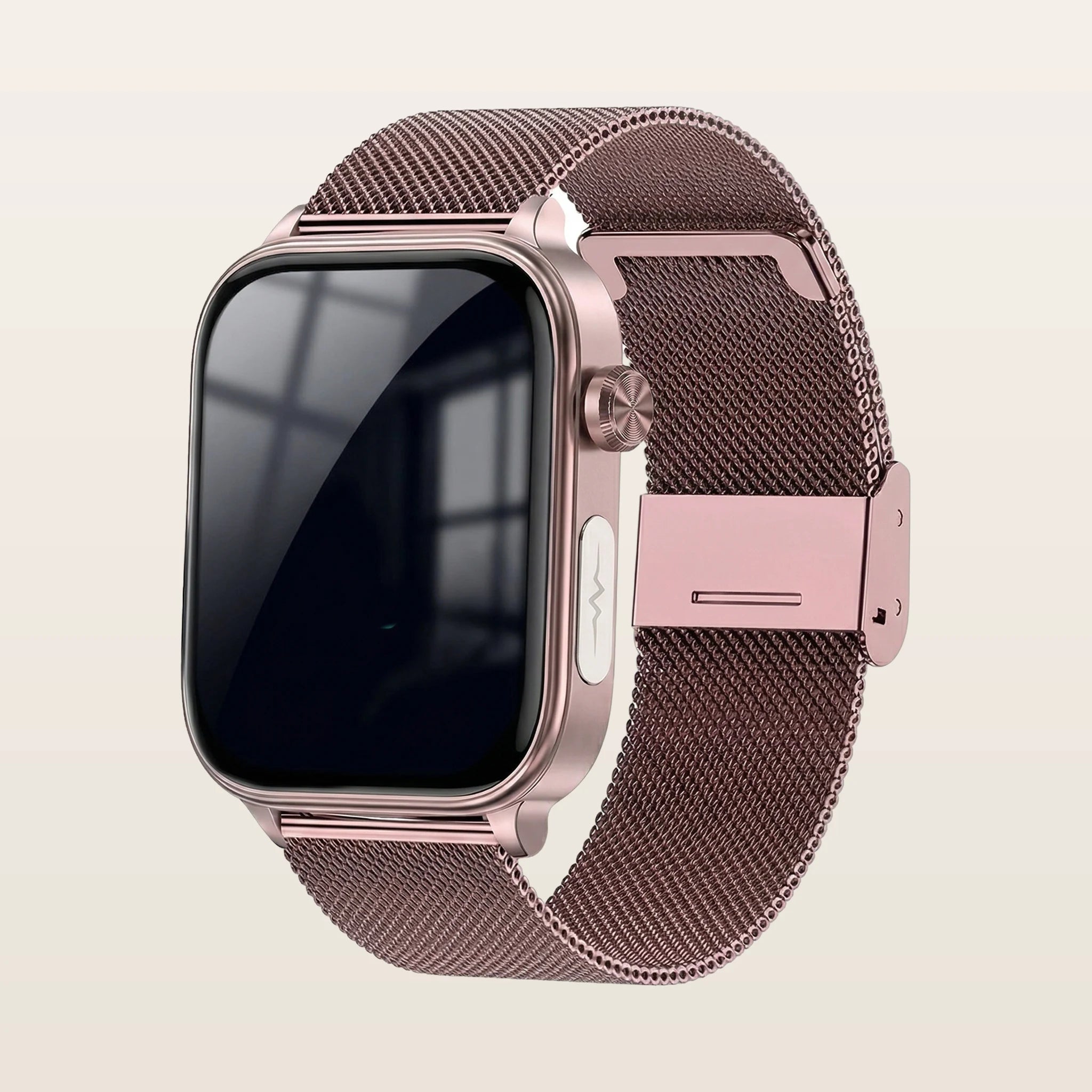 Montre connectée santé ECG Pulzena Korda bracelet maille rose