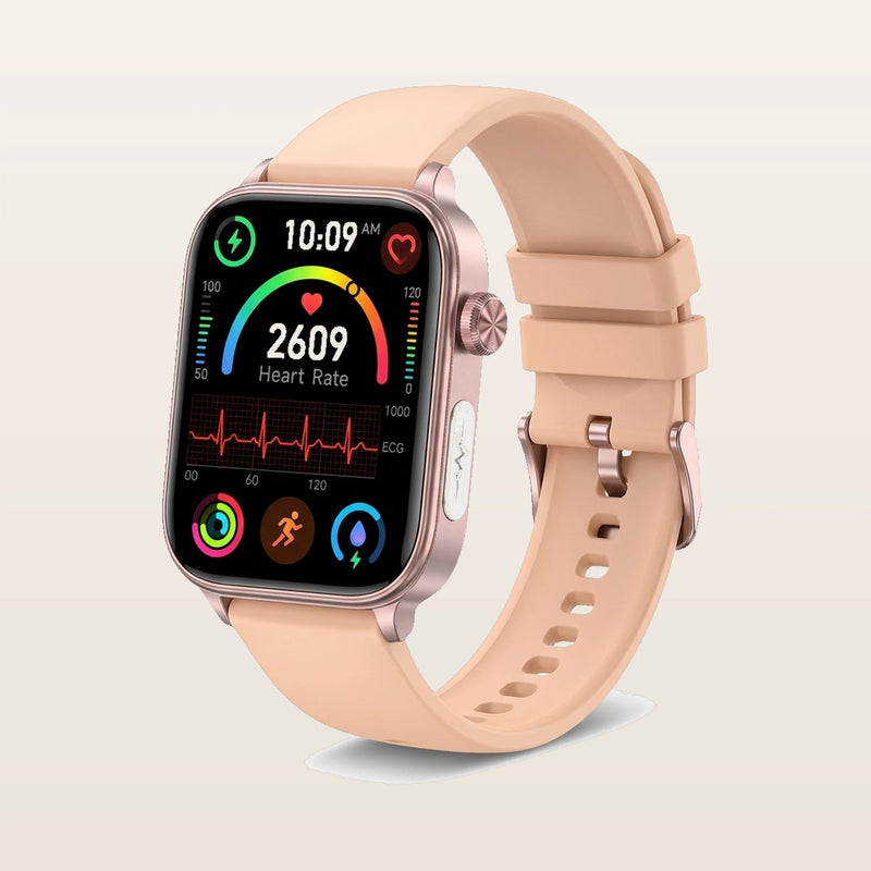 Montre connectée santé ECG Pulzena Korda silicone abricot