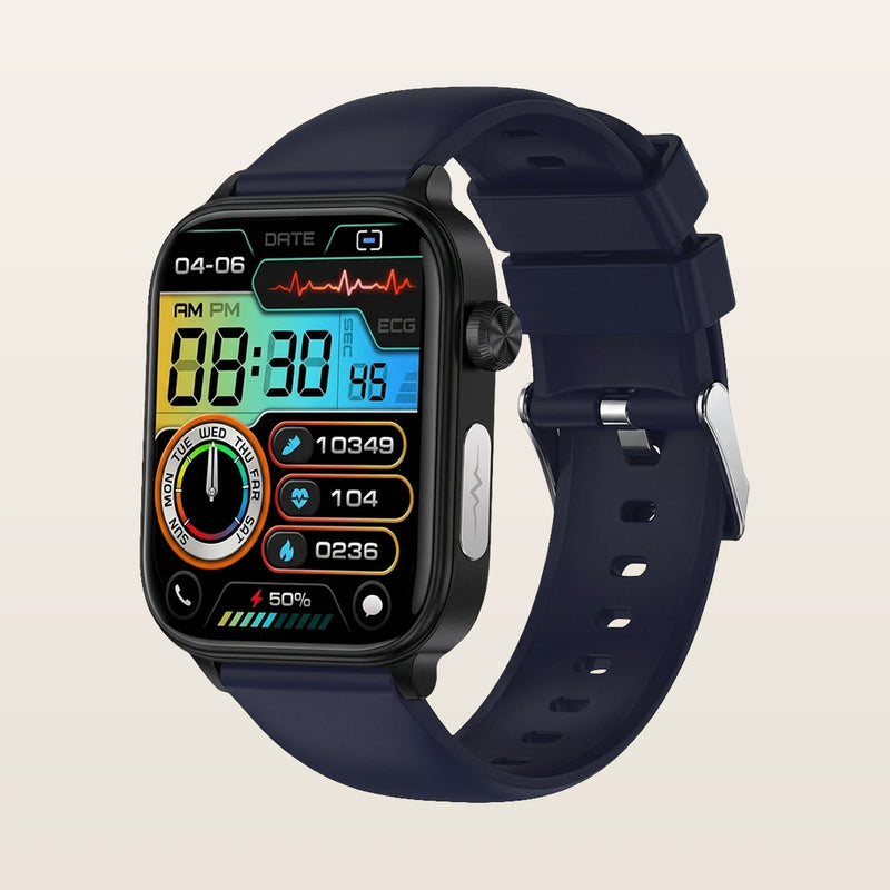 Montre connectée santé ECG Pulzena Korda silicone bleu